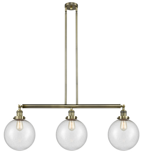 Franklin Restoration Three Light Island Pendant in Antique Brass (405|213ABG20410)