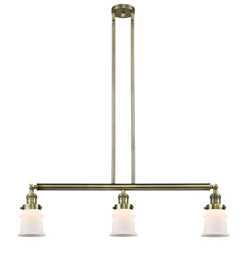 Franklin Restoration Three Light Island Pendant in Antique Brass (405|213ABG181S)