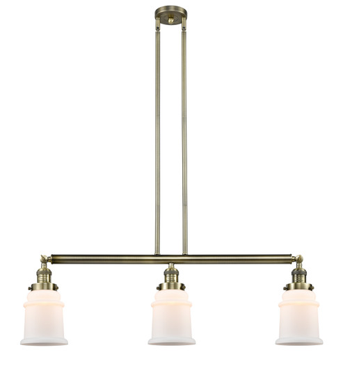 Franklin Restoration Three Light Island Pendant in Antique Brass (405|213ABG181)