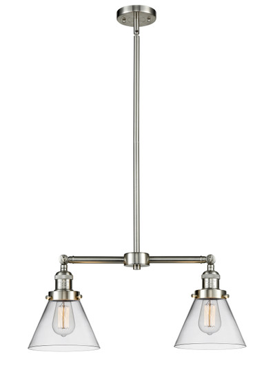 Franklin Restoration Two Light Island Pendant in Brushed Satin Nickel (405|209SNG42)