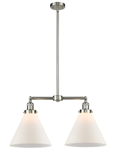 Franklin Restoration Two Light Island Pendant in Brushed Satin Nickel (405|209SNG41L)