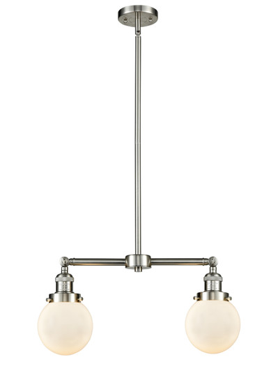 Franklin Restoration Two Light Island Pendant in Brushed Satin Nickel (405|209SNG2016)
