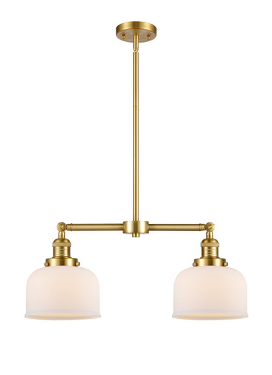 Franklin Restoration Two Light Island Pendant in Satin Gold (405|209SGG71)