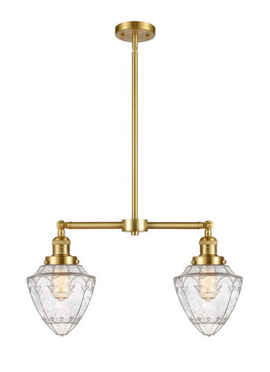 Franklin Restoration Two Light Island Pendant in Satin Gold (405|209SGG6647)