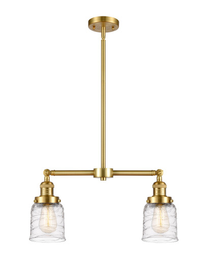 Franklin Restoration Two Light Island Pendant in Satin Gold (405|209SGG513)