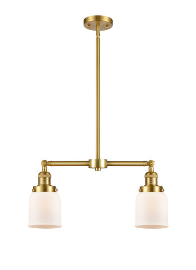Franklin Restoration Two Light Island Pendant in Satin Gold (405|209SGG51)