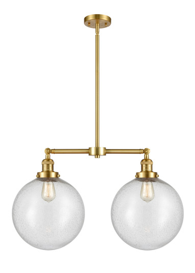 Franklin Restoration Two Light Island Pendant in Satin Gold (405|209SGG20412)