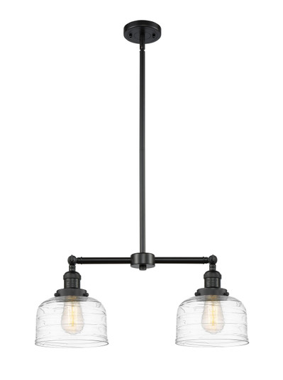 Franklin Restoration Two Light Island Pendant in Matte Black (405|209BKG713)