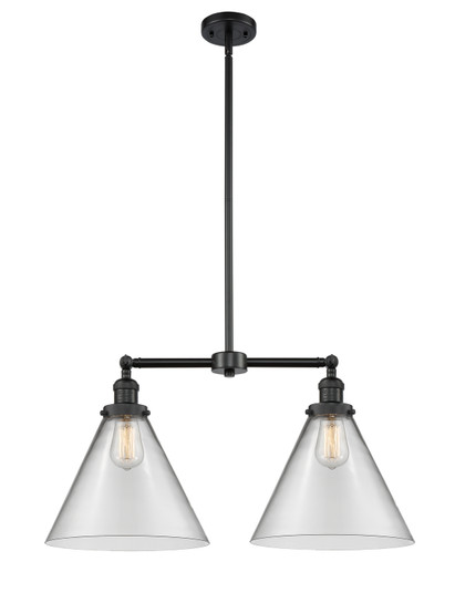 Franklin Restoration Two Light Island Pendant in Matte Black (405|209BKG42L)