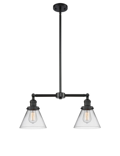 Franklin Restoration Two Light Island Pendant in Matte Black (405|209BKG42)