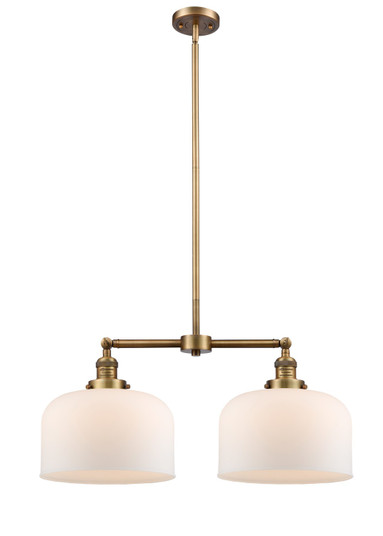 Franklin Restoration Two Light Island Pendant in Brushed Brass (405|209BBG71L)