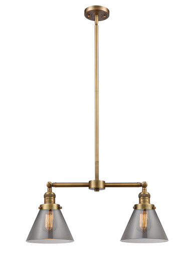 Franklin Restoration Two Light Island Pendant in Brushed Brass (405|209BBG43)