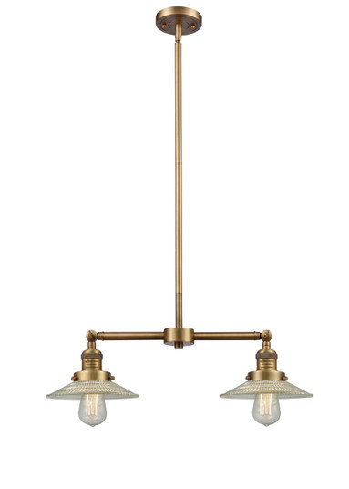 Franklin Restoration Two Light Island Pendant in Brushed Brass (405|209BBG2)
