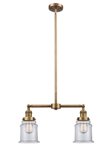 Franklin Restoration Two Light Island Pendant in Brushed Brass (405|209BBG182)