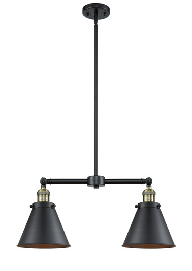 Franklin Restoration Two Light Island Pendant in Black Antique Brass (405|209BABM13BK)