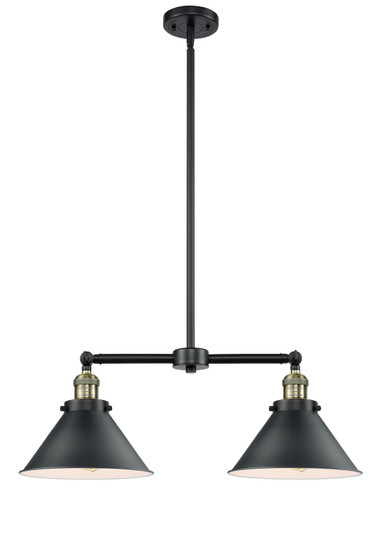 Franklin Restoration Two Light Island Pendant in Black Antique Brass (405|209BABM10BK)