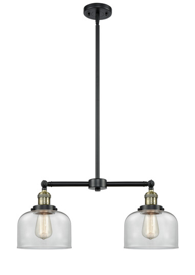 Franklin Restoration Two Light Island Pendant in Black Antique Brass (405|209BABG72)