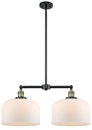 Franklin Restoration Two Light Island Pendant in Black Antique Brass (405|209BABG71L)