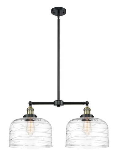 Franklin Restoration Two Light Island Pendant in Black Antique Brass (405|209BABG713L)