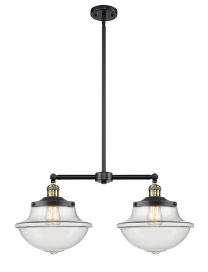 Franklin Restoration Two Light Island Pendant in Black Antique Brass (405|209BABG542)