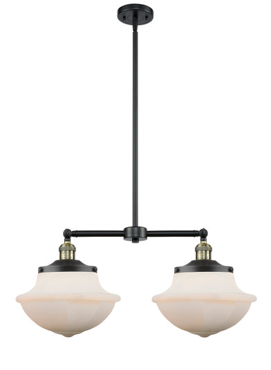 Franklin Restoration Two Light Island Pendant in Black Antique Brass (405|209BABG541)
