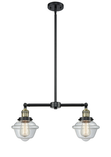 Franklin Restoration Two Light Island Pendant in Black Antique Brass (405|209BABG532)