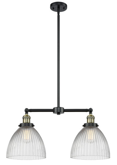 Franklin Restoration Two Light Island Pendant in Black Antique Brass (405|209BABG222)