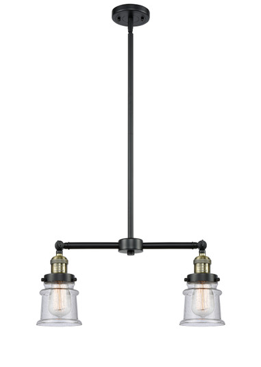 Franklin Restoration Two Light Island Pendant in Black Antique Brass (405|209BABG184S)