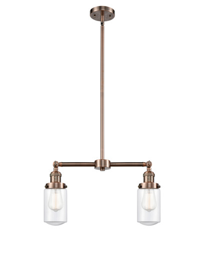 Franklin Restoration Two Light Island Pendant in Antique Copper (405|209ACG312)