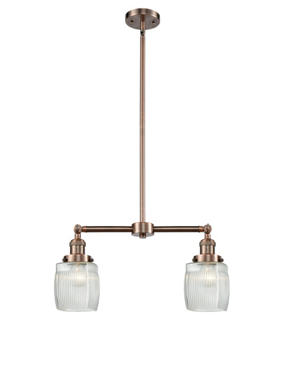 Franklin Restoration Two Light Island Pendant in Antique Copper (405|209ACG302)