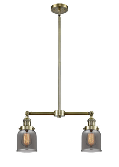 Franklin Restoration Two Light Island Pendant in Antique Brass (405|209ABG53)