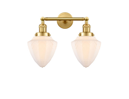 Franklin Restoration Two Light Bath Vanity in Satin Gold (405|208SGG6617) Franklin Restoration Two Light Bath Vanity in Satin Gold (405|208SGG6617)