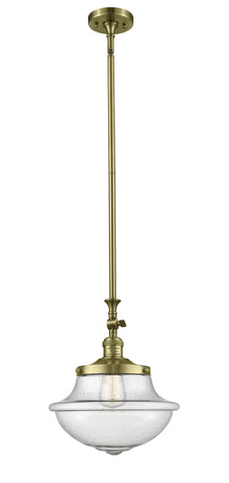 Franklin Restoration One Light Mini Pendant in Antique Brass (405|206ABG544)
