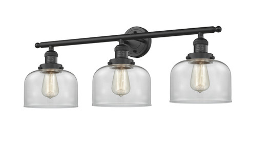 Franklin Restoration Three Light Bath Vanity in Matte Black (405|205BKG72)