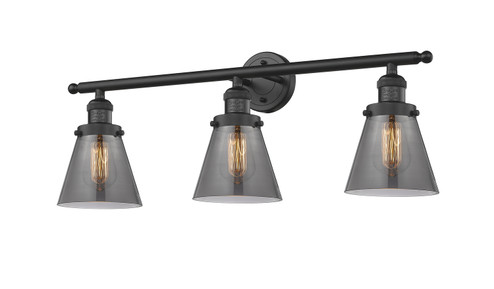 Franklin Restoration Three Light Bath Vanity in Matte Black (405|205BKG63)