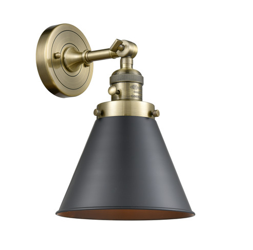 Franklin Restoration One Light Wall Sconce in Antique Brass (405|203SWABM13BK)