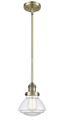 Franklin Restoration One Light Mini Pendant in Antique Brass (405|201SABG322)