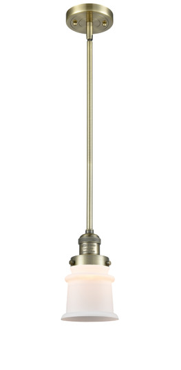 Franklin Restoration One Light Mini Pendant in Antique Brass (405|201SABG181S)