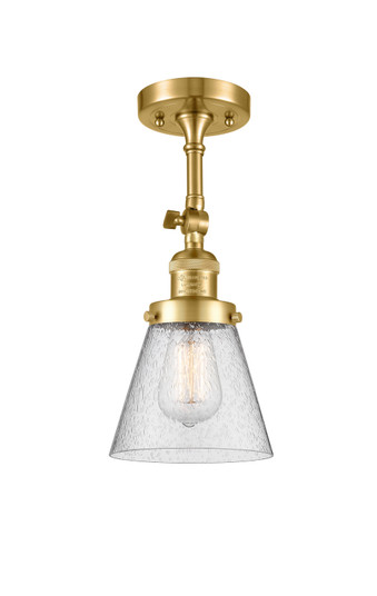 Franklin Restoration One Light Semi-Flush Mount in Satin Gold (405|201FSGG64)