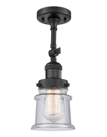 Franklin Restoration One Light Semi-Flush Mount in Matte Black (405|201FBKG184S)