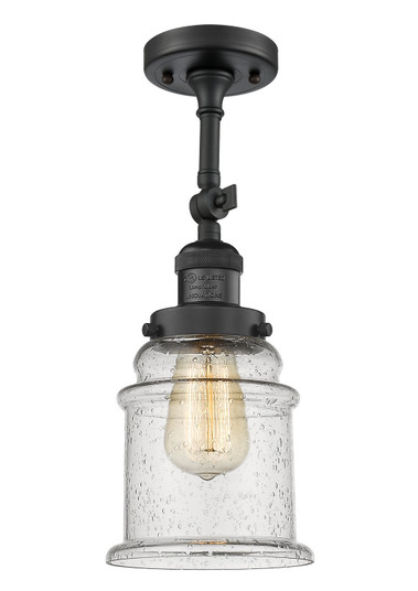 Franklin Restoration One Light Semi-Flush Mount in Matte Black (405|201FBKG184)