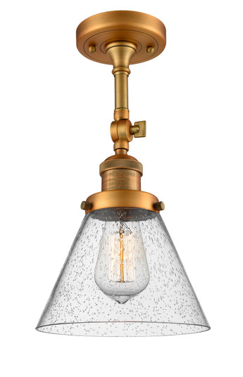 Franklin Restoration One Light Semi-Flush Mount in Brushed Brass (405|201FBBG44)