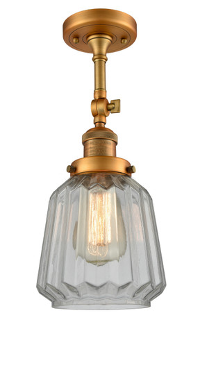 Franklin Restoration One Light Semi-Flush Mount in Brushed Brass (405|201FBBG142)