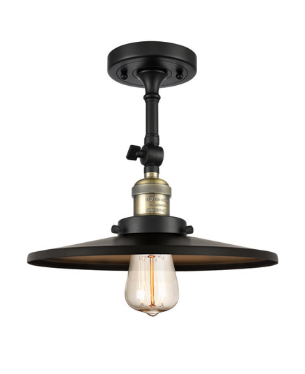 Franklin Restoration One Light Semi-Flush Mount in Black Antique Brass (405|201FBABMFRBK12)