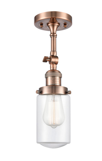 Franklin Restoration One Light Semi-Flush Mount in Antique Copper (405|201FACG312)