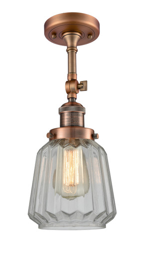 Franklin Restoration One Light Semi-Flush Mount in Antique Copper (405|201FACG142)