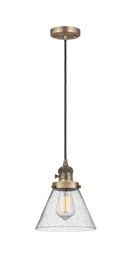 Franklin Restoration One Light Mini Pendant in Brushed Brass (405|201CSWBBG44)