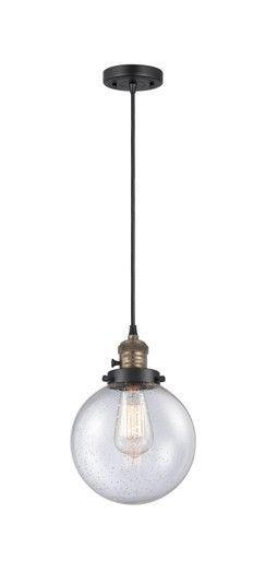 Franklin Restoration One Light Mini Pendant in Black Antique Brass (405|201CSWBABG2048)