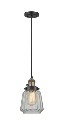 Franklin Restoration One Light Mini Pendant in Black Antique Brass (405|201CSWBABG142)