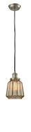 Franklin Restoration One Light Mini Pendant in Brushed Satin Nickel (405|201CSNG146)